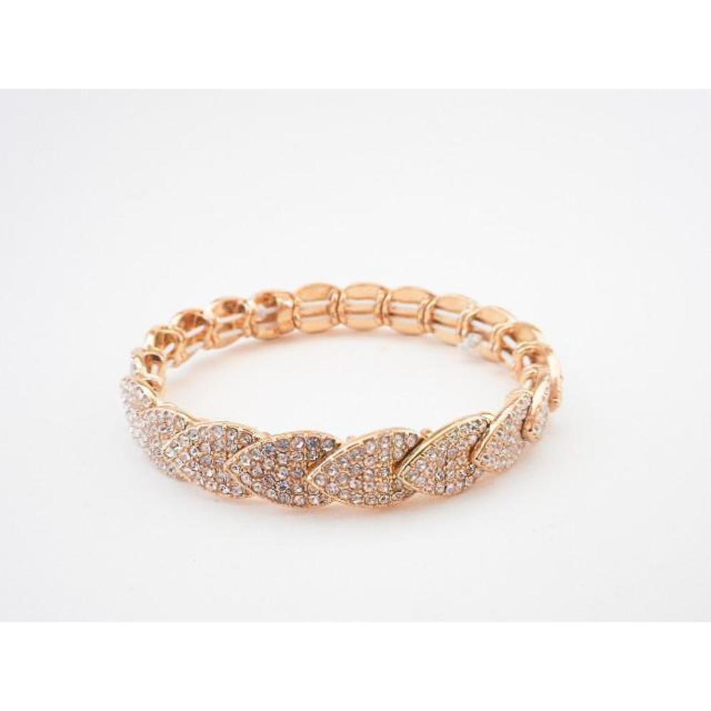 Gold Tone and Crystal Stretchy Braclet
